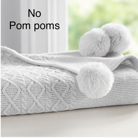 Pottery Barn Kids Other - MONIQUE LHUILLIER X POTTERY BARN KIDS cable knit baby blanket grey size 30"x40"